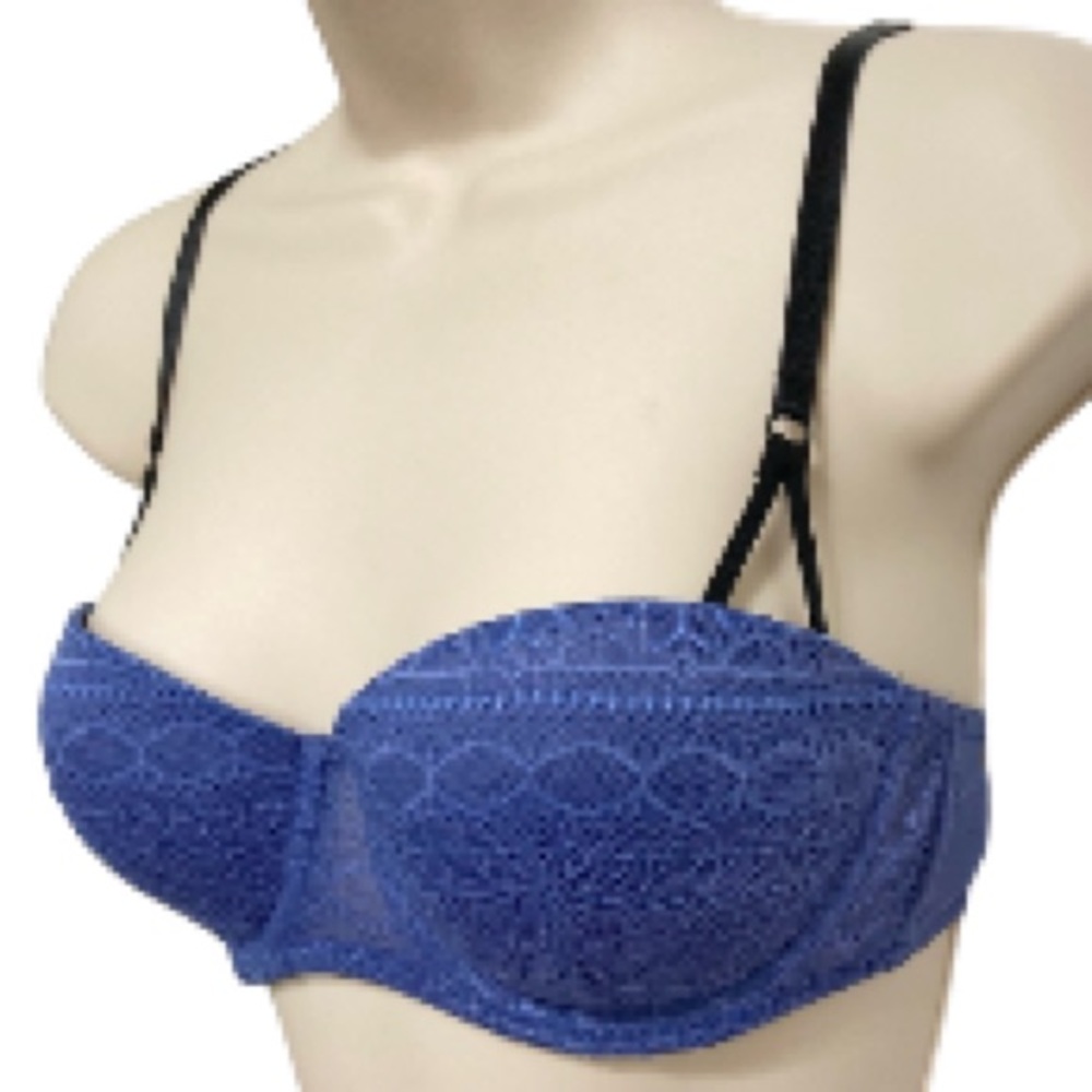 H&M Sexy Lace Blue Balconette Underwire Bra Womens 34B